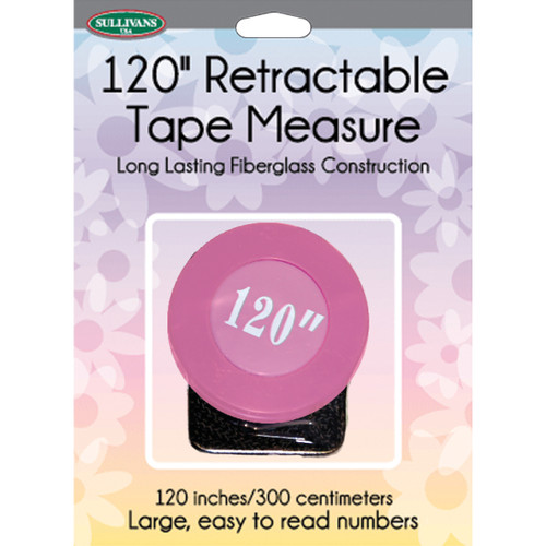 3 Pack Sullivans Retractable Tape Measure 120"-Pink 372TM-37267