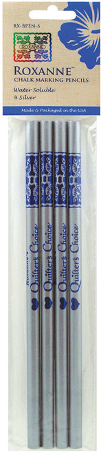 6 Pack - Roxanne Water-Soluble Chalk Marking Pencils 4/Pkg-Silver - RX-BPEN-S - 091955060744 6 Pack - Roxanne Water-Soluble Chalk Marking Pencils 4/Pkg-Silver - RX-BPEN-S - 091955060744