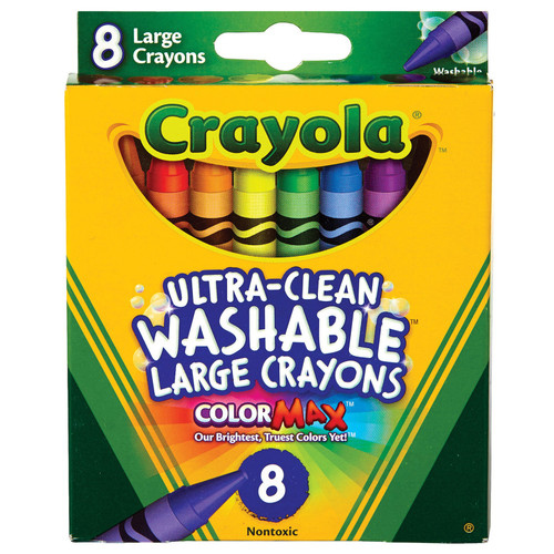 6 Pack - Crayola Large Washable Crayons-8/Pkg - 52-3280 - 071662032807