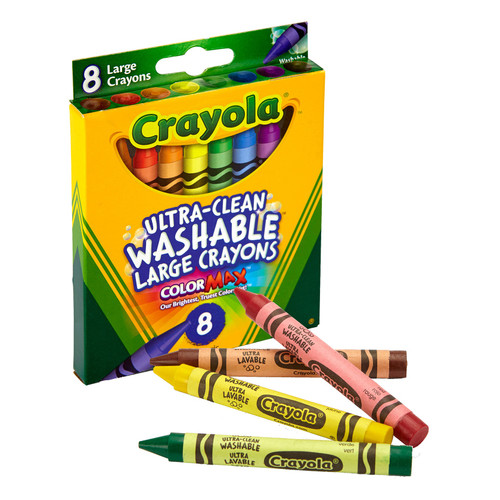6 Pack - Crayola Large Washable Crayons-8/Pkg - 52-3280 6 Pack - Crayola Large Washable Crayons-8/Pkg - 52-3280