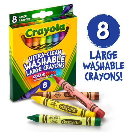 6 Pack - Crayola Large Washable Crayons-8/Pkg - 52-3280