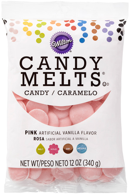 5 Pack Wilton Candy Melts Flavored 12oz-Pink, Vanilla W1911-60-6074 - 070896060747