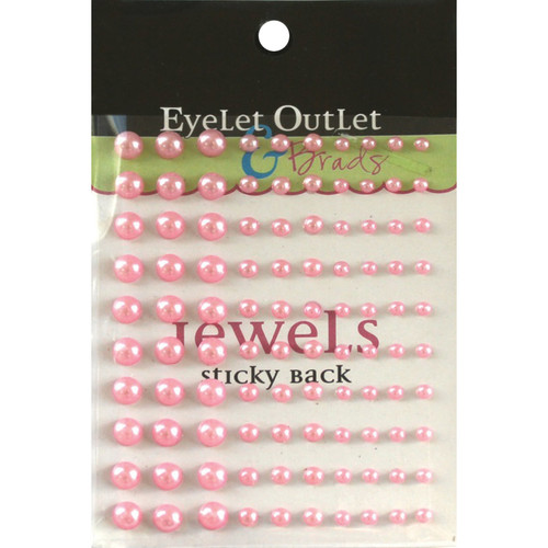 6 Pack Eyelet Outlet Adhesive Pearls Multi-Size 100/Pkg-Pink EOB3-PNK - 810787021118