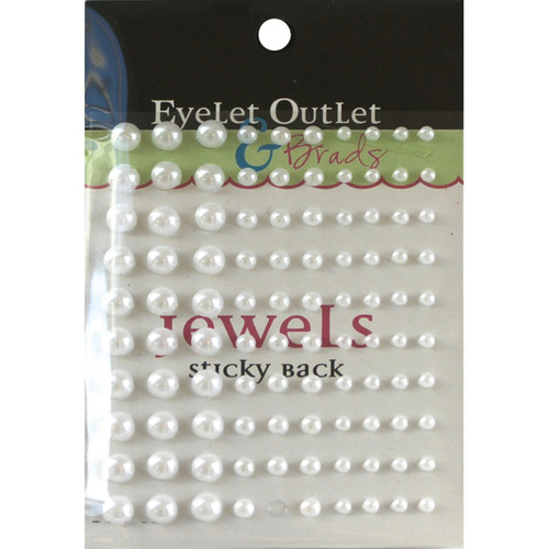 6 Pack - Eyelet Outlet Adhesive Pearls Multi-Size 100/Pkg-White - EOB3-WHT - 810787021132