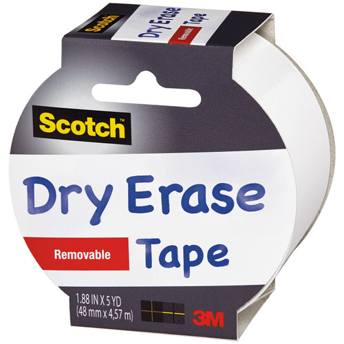 6 Pack Scotch Dry-Erase Tape-White, 1.88"X5yd 1905R-DE - 051141399225