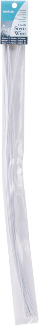 6 Pack Panacea Cloth Covered Stem Wire 20 Gauge 18" 15/Pkg-White 592018 - 093432920183