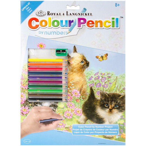 3 Pack - Royal & Langnickel Color Pencil By Number Kit 8.75"X11.75"-Kittens - CPBNK-14 - 090672943545