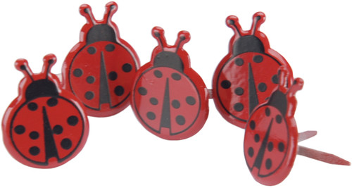 3 Pack - Eyelet Outlet Shape Brads 12/Pkg-Ladybugs - QBRD2-655 - 879693006558