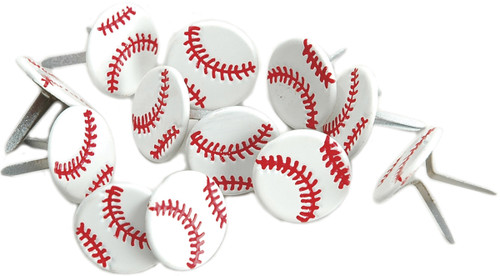 3 Pack - Eyelet Outlet Shape Brads 12/Pkg-Baseballs - QBRD2-200 - 879693005162