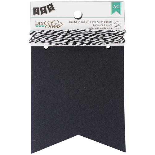 3 Pack - DIY Shop Banner Kit 24/Pkg-Chalkboard Notch, 3.5"X4.5" - DIY-BAN-66652 - 718813666527