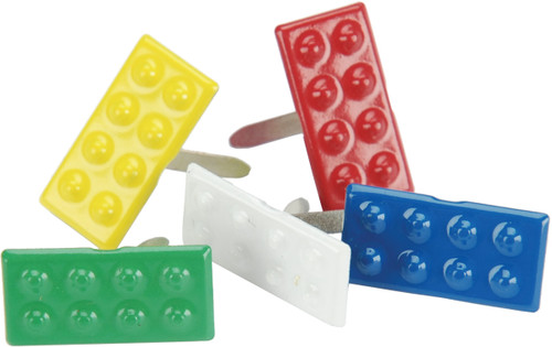 3 Pack - Eyelet Outlet Shape Brads 12/Pkg-Building Blocks - QBRD2-562 - 879693005629