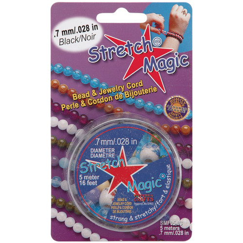 6 Pack - Stretch Magic Bead & Jewelry Cord .7mmX5m-Black - SMF-3-5 - 725879206734