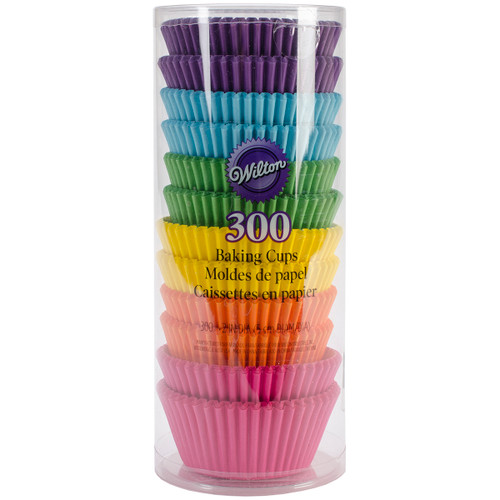 2 Pack Wilton Standard Baking Cups 300/Pkg-Rainbow Brights W4152179 - 070896321794