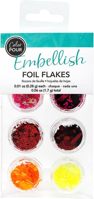 American Crafts Color Pour Foil Flakes .1oz-Warm, 6/Pkg - 353815 - 718813538152