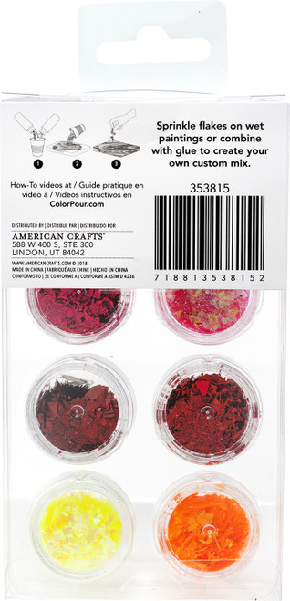 American Crafts Color Pour Foil Flakes .1oz-Warm, 6/Pkg - 353815