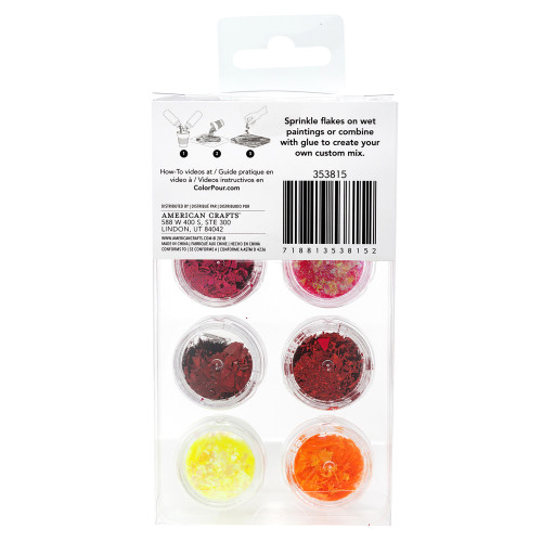 American Crafts Color Pour Foil Flakes .1oz-Warm, 6/Pkg - 353815