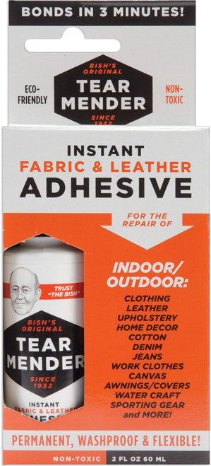 2 Pack Tear Mender Instant Fabric & Leather Adhesive Packaged-2oz TM-1 - 742836002055