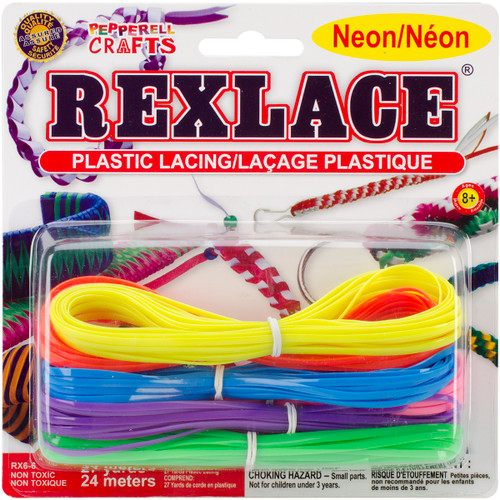 6 Pack Rexlace Plastic Lacing 27yd-Neon RX6-6 - 725879400194