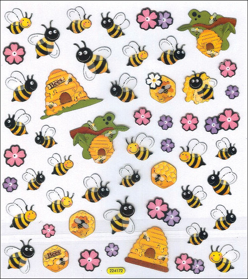 6 Pack - Sticker King Stickers-Spring Bees & Hives - SK129MC-4192 - 679924419214 6 Pack - Sticker King Stickers-Spring Bees & Hives - SK129MC-4192 - 679924419214