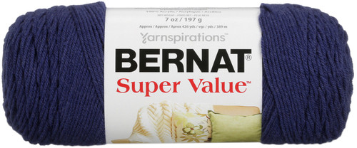 3 Pack Bernat Super Value Solid Yarn-Denim Heather 164053-53114 - 057355263468