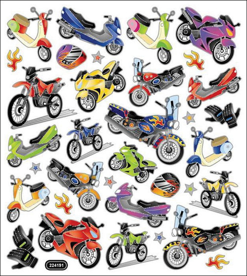 6 Pack Sticker King Stickers-Motorcycle Mania SK129MC-4221 - 679924422115