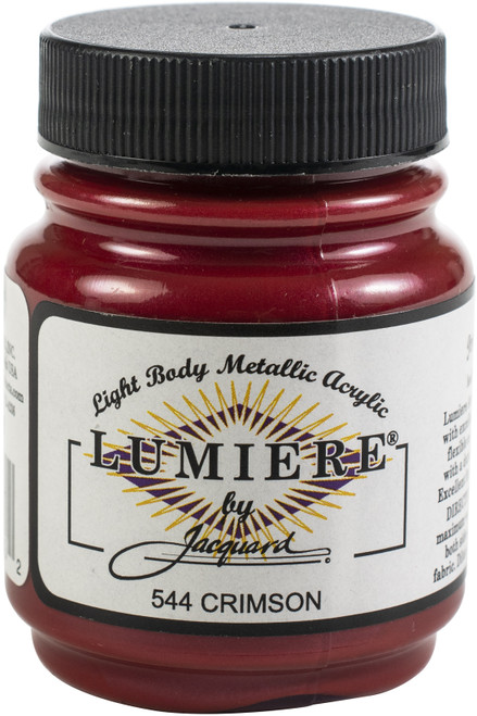3 Pack - Jacquard Lumiere Metallic Acrylic Paint 2.25oz-Crimson - LUMIERE-544 - 743772154402