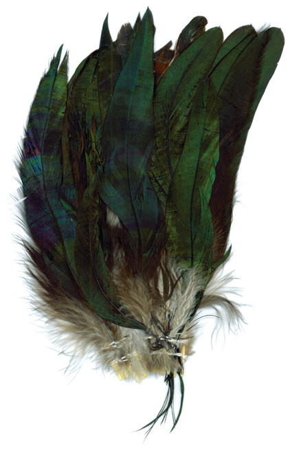 6 Pack Strung Coque Feathers-Natural -B168