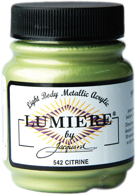 3 Pack - Jacquard Lumiere Metallic Acrylic Paint 2.25oz-Citrine - LUMIERE-542 - 743772154204