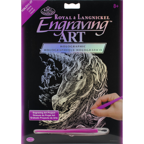 3 Pack - Royal & Langnickel(R) Holographic Foil Engraving Kit 8"X10"-Unicorns - HOLOFL-11 - 090672036810