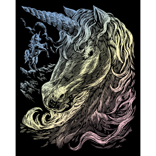 3 Pack - Royal & Langnickel(R) Holographic Foil Engraving Kit 8"X10"-Unicorns - HOLOFL-11