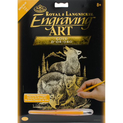 3 Pack - Royal & Langnickel(R) Gold Foil Engraving Art Kit 8"X10"-Wolves - GOLDFL-18 - 090672036698