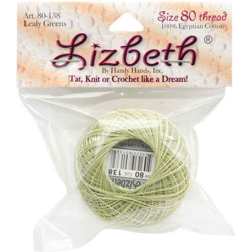 5 Pack Handy Hands Lizbeth Cordonnet Cotton Size 80-Leafy Greens HH80-138 - 769826801382