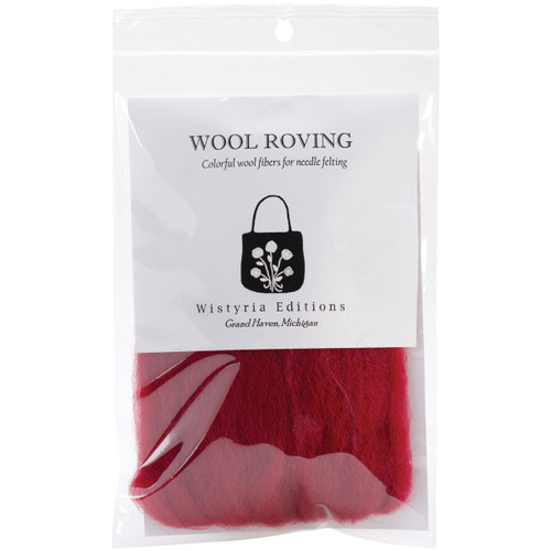 4 Pack Wistyria Editions Wool Roving 14" -Cherry Red R-1009R - 816463010742