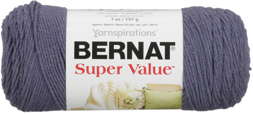 3 Pack - Bernat Super Value Solid Yarn-Steel Blue Heather - 164053-53014 - 057355301986