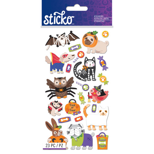 6 Pack Sticko Stickers-Halloween Animal Characters E5201410 - 015586984330