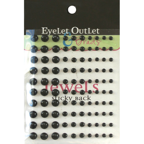 6 Pack Eyelet Outlet Adhesive Pearls Multi-Size 100/Pkg-Black EOB3-BLK - 810787021101