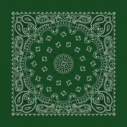 6 Pack - Carolina Hav-A-Hank Paisley Bandanna 22"X22"-Hunter Green - B22PAI-27 - 070685100272 6 Pack - Carolina Hav-A-Hank Paisley Bandanna 22"X22"-Hunter Green - B22PAI-27 - 070685100272