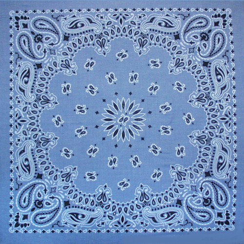 6 Pack Carolina Hav-A-Hank Paisley Bandanna 22"X22"-Chambray Blue B22PAI-368 - 070685003689