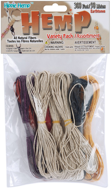 3 Pack Pepperell Hemp Cord Variety Pack 300'-Earth Tones KM-312 - 725879488291