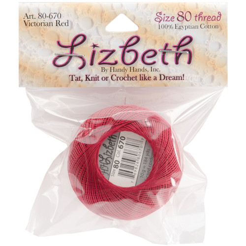 5 Pack Handy Hands Lizbeth Cordonnet Cotton Size 80-Victorian Red HH80-670 - 769826806707