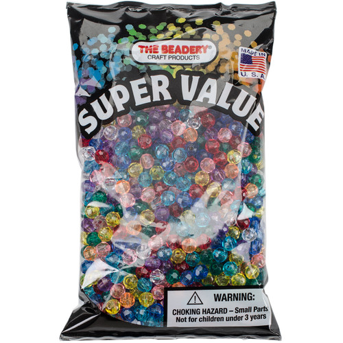 3 Pack - The Beadery Faceted Beads 6mm 1,080/Pkg-Multicolor - 700V029 - 0451557145490