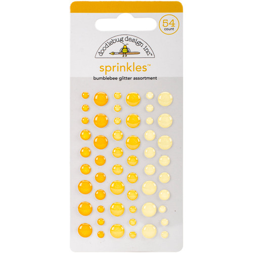 3 Pack - Doodlebug Sprinkles Adhesive Glitter Enamel Dots 54/Pkg-Bumblebee - MONOSG-4537 - 842715045378