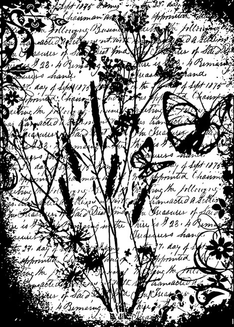 2 Pack - Tim Holtz Cling Stamp 2.5"X3.5"-Flutter - COM-022 - 653341830913