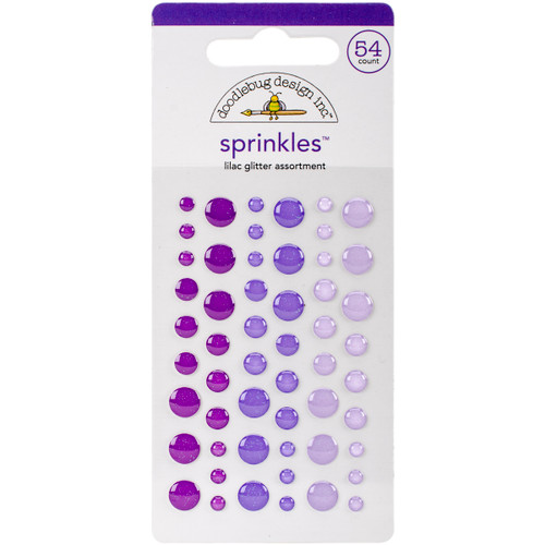 3 Pack Doodlebug Sprinkles Adhesive Glitter Enamel Dots 54/Pkg-Lilac MONOSG-4541 - 842715045415