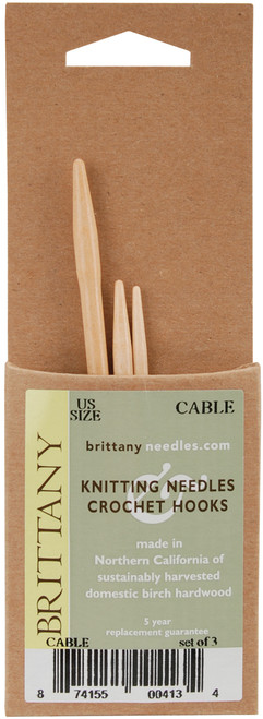 2 Pack - Brittany Cable Knitting Needles 3.75" 3/Pkg-Sizes 2.5/3mm, 4/3.5mm & 7/4.5mm - 413 - 874155004134 2 Pack - Brittany Cable Knitting Needles 3.75" 3/Pkg-Sizes 2.5/3mm, 4/3.5mm & 7/4.5mm - 413 - 874155004134