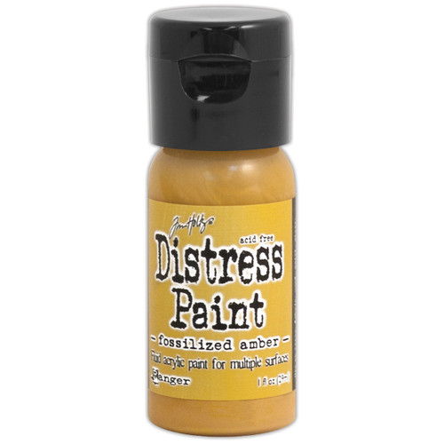3 Pack - Tim Holtz Distress Paint Flip Top 1oz-Fossilized Amber - TDF-50209 - 789541050209