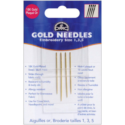 6 Pack - DMC Gold Embroidery Hand Needles-Size 1/5 4/Pkg - 6132 - 077540183104
