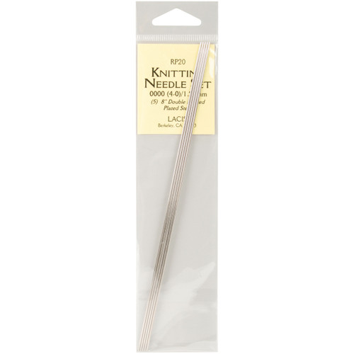 2 Pack Lacis Double Pointed Steel Knitting Needles 8" 5/Pkg-Size 0000/1.25mm RP20 - 824649005161