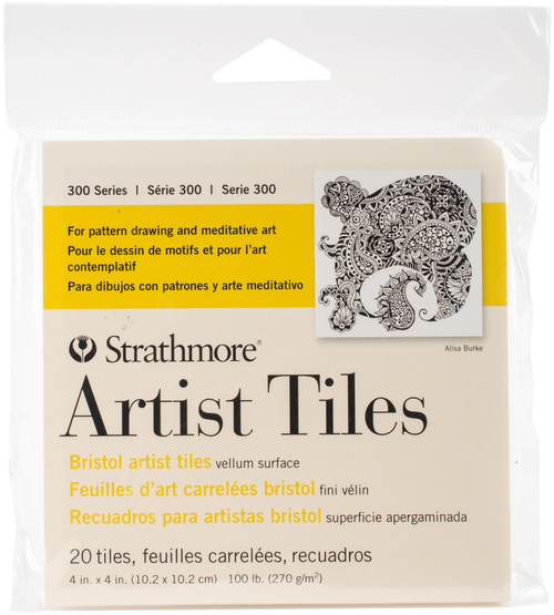 3 Pack - Strathmore Artist Tiles 4"X4" 20/Pkg-Bristol Vellum - 62105970 - 012017709708