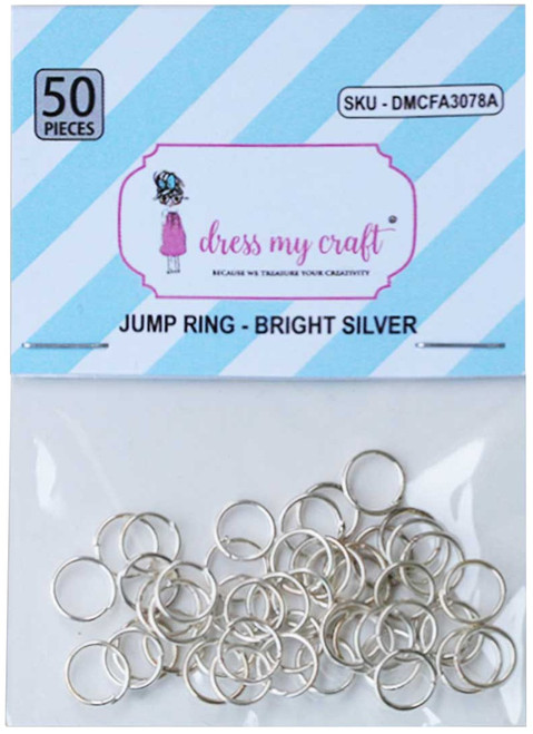 Dress My Craft Jump Rings 7mm 50/Pkg-Bright Silver - FA3078A - 194186003181